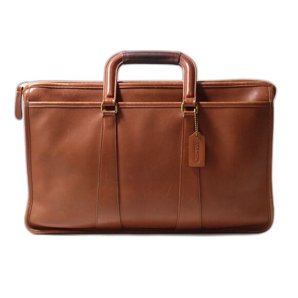 VTG Coach Soft Brown Leather Briefcase Messenger Bag Top Handle 5283 *No Strap - Picture 1 of 14